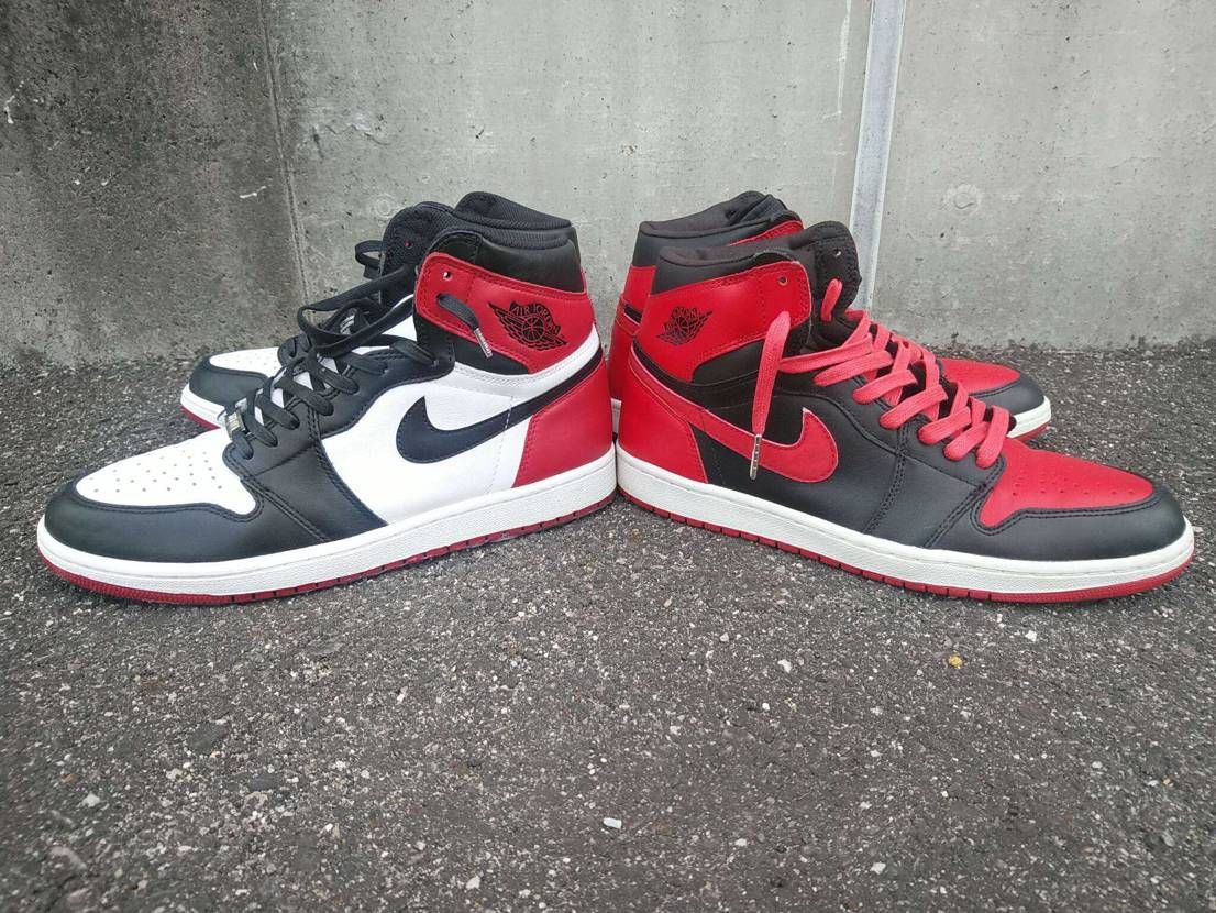 先日、中古で購入したJORDAN1 RETRO 2001😊
つま黒2016と並べ