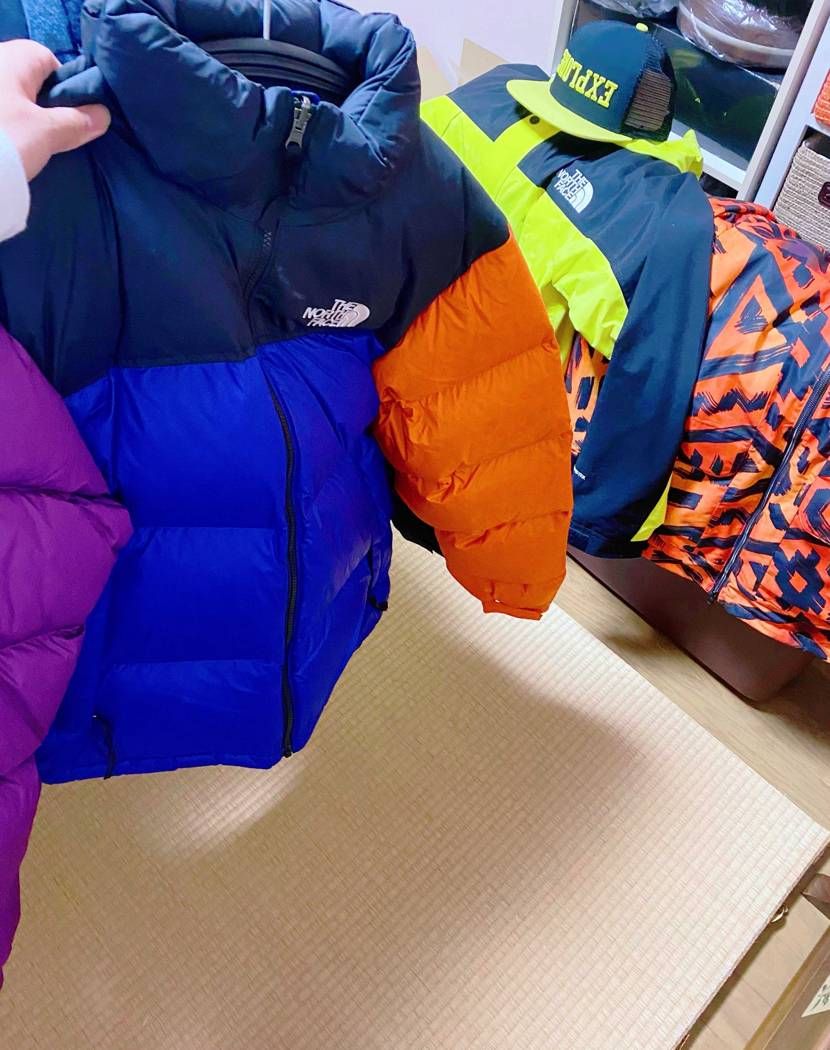 ノースのヌプシジャケット、ベスト、今季のパープルゲット✨👟