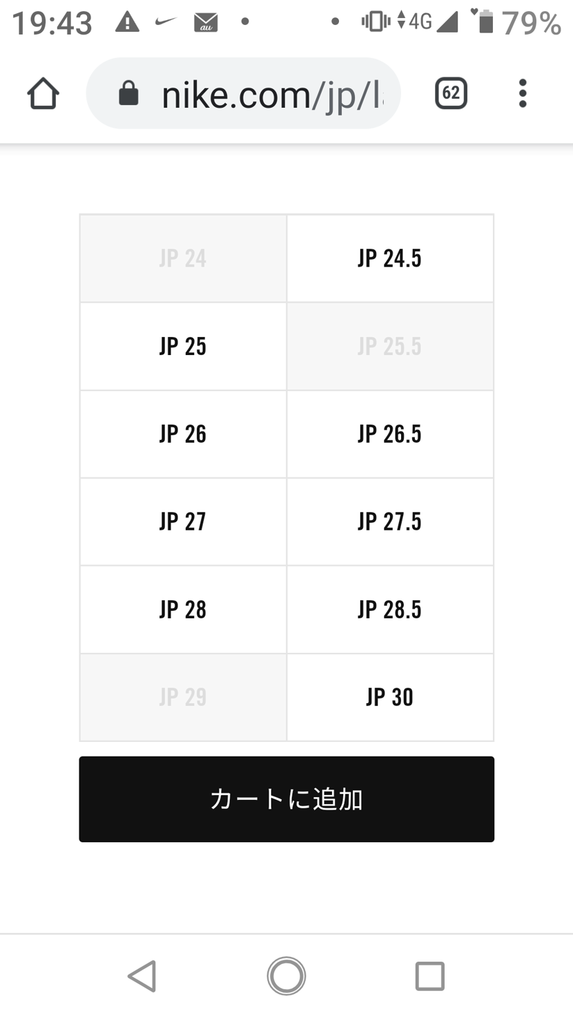 カモワブは29.0を買ったんだよねー。で、悩みに悩んで29.5だ!
…ない。
じ