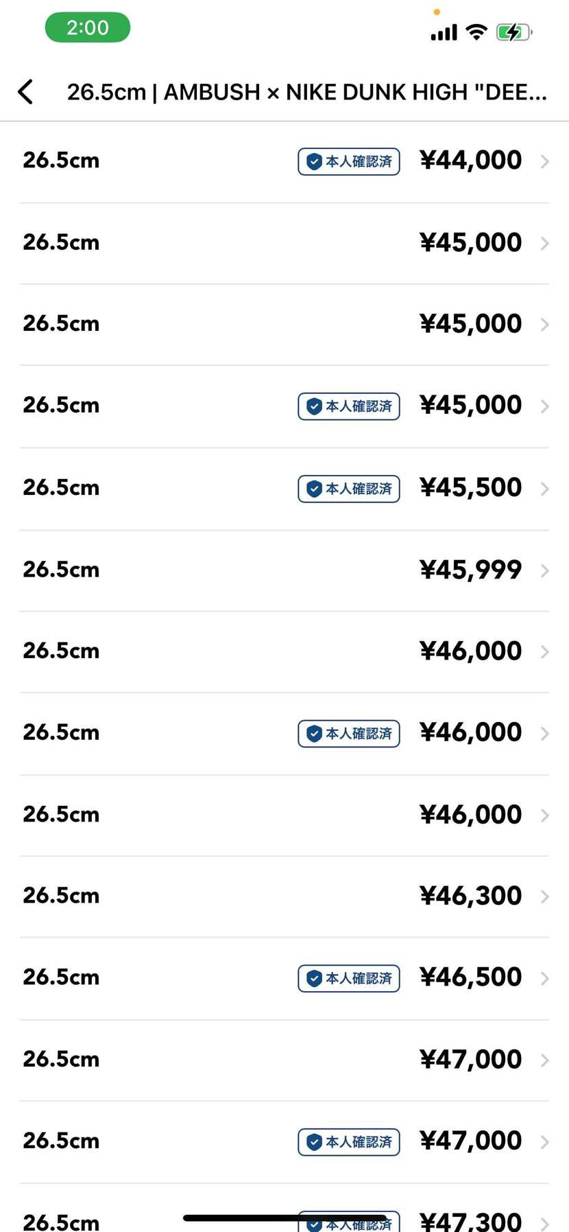 AMBUSH✖️NIKEDUNKhigh 26.5㎝
の出品者の方で傷など無い