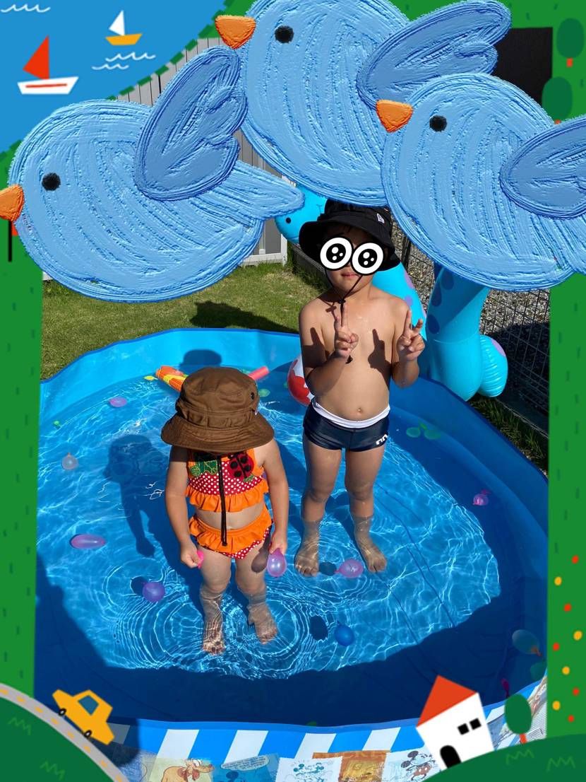 プール開き🤩
はしゃぐキッズのお守りをしつつ自分は汚れた子供靴を洗う😅
つい