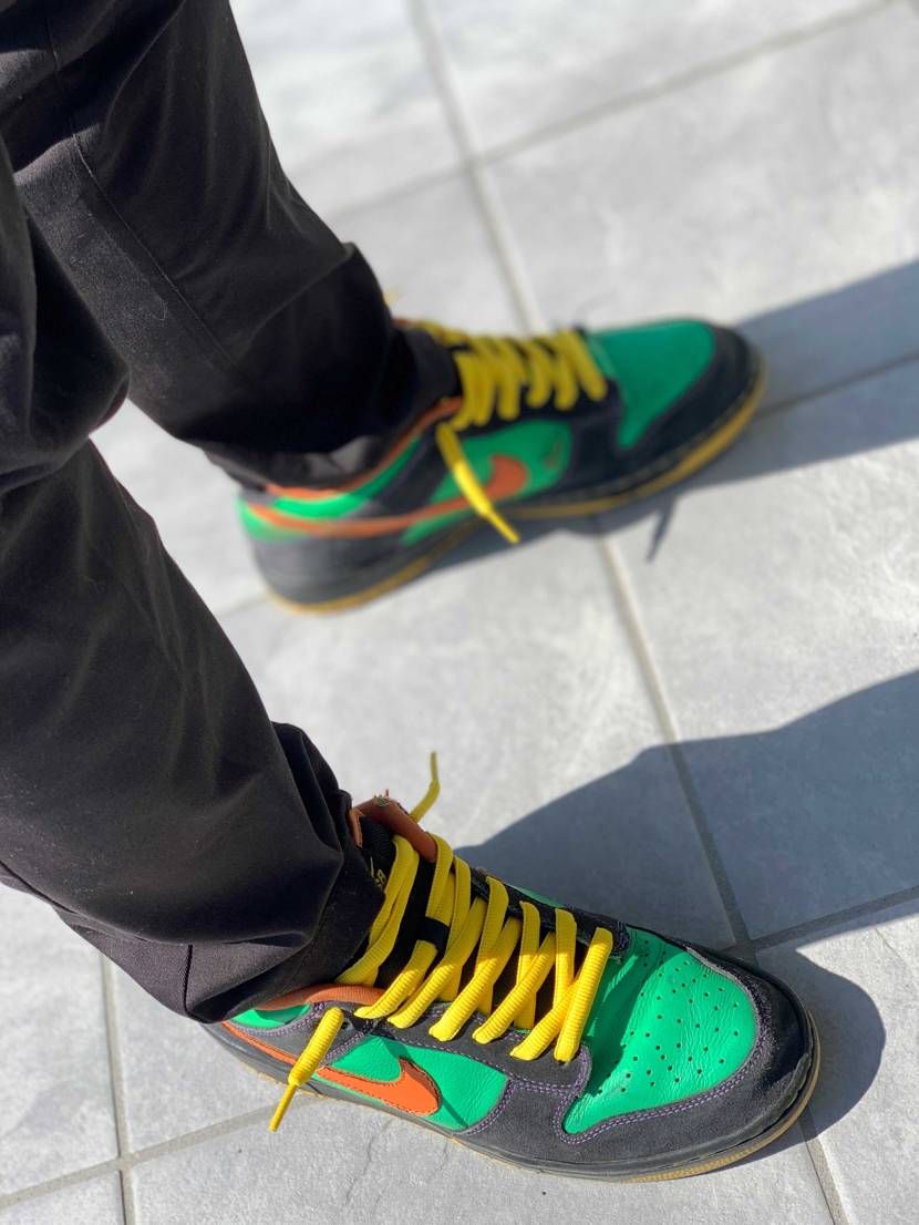 晴れた良い天気に足元はDUNK LOW PREMIUM SB green spa