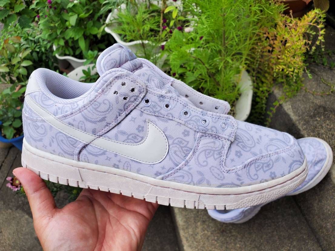 ナイキ ウィメンズ ダンク ロー Ess ホワイト ペイズリー のコーデ 口コミ投稿 初染め ダイロン Byテット スニーカーダンク