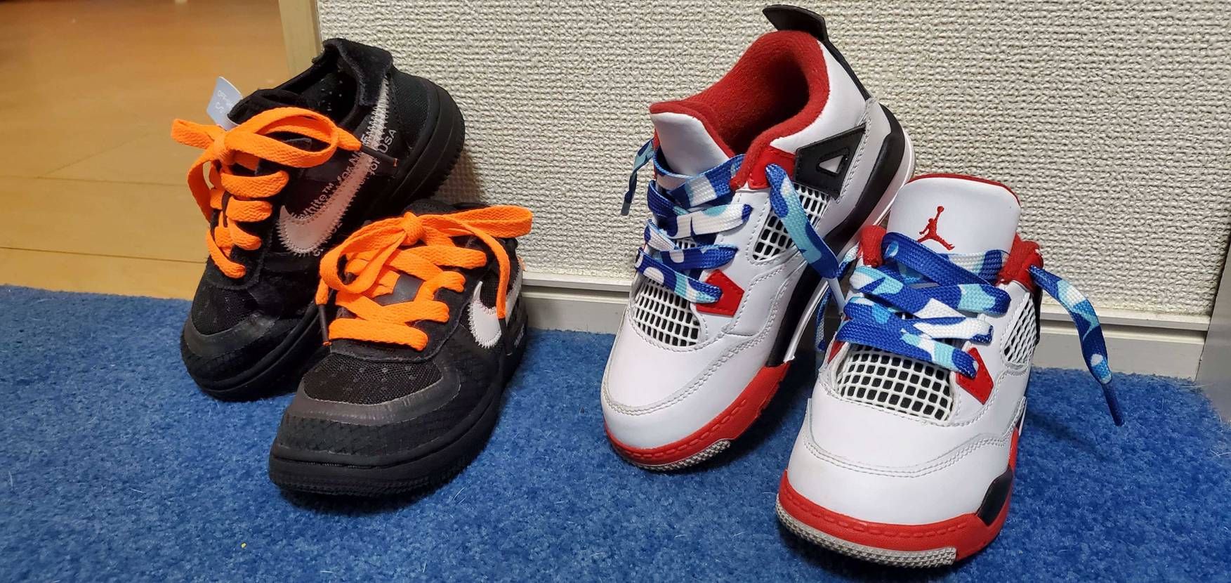 自粛でつまらんから、子供に紐変えてって言われましたw
シューレースちょいすは子供