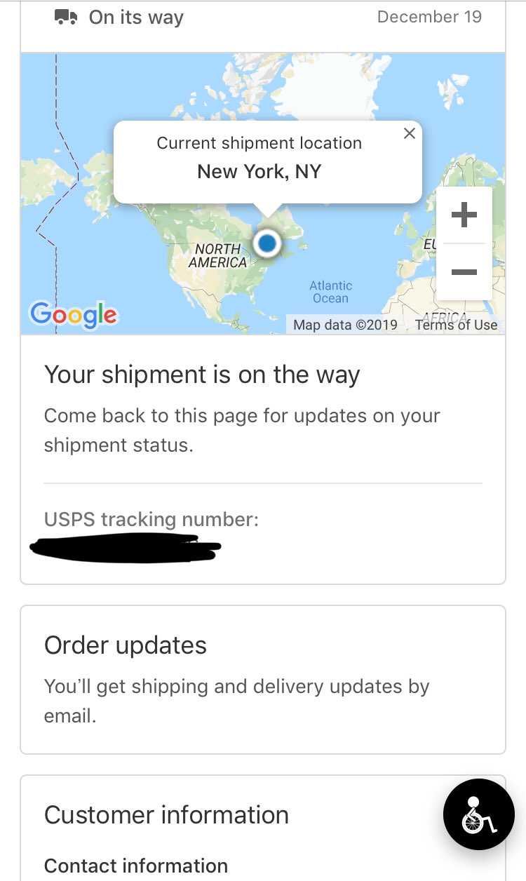 13日にエクストラバターで購入した品物が5日目にやっとNYの空港にたどり着いてそ