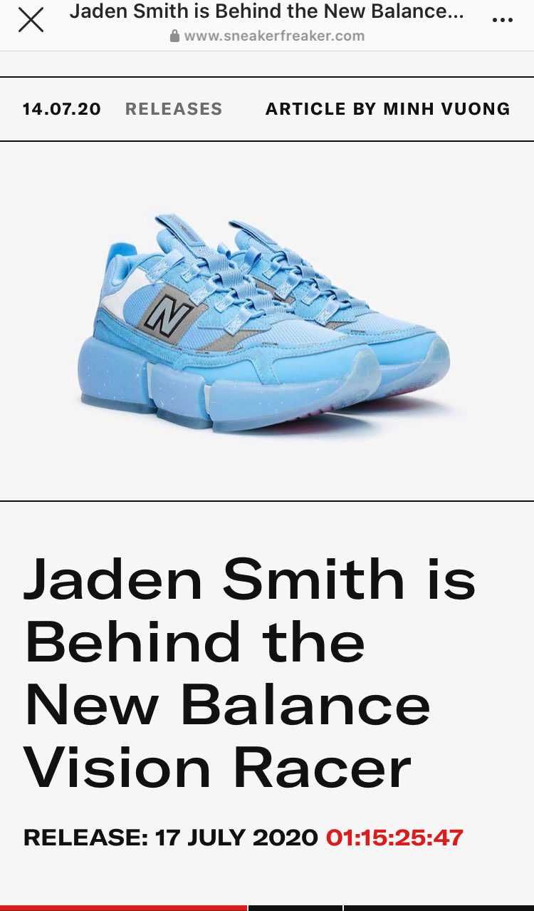 前にチラッと見た時すごい靴だなーと思ってたけど
ウィルスミスの息子君のやつだっ