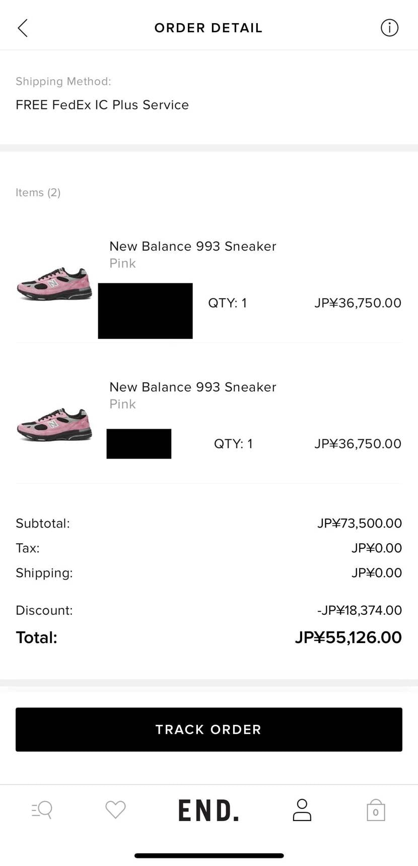 結果報告‼️

今回、END.にて993PB2足購入。
フリーシッピング、