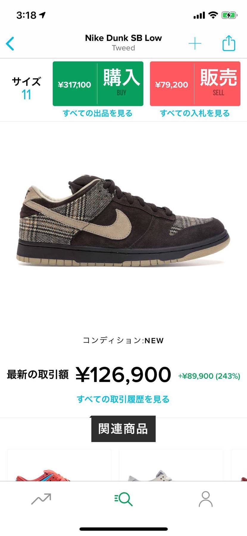 スニーカーにハマるのが1年早かったら間違いなく、この相場で買