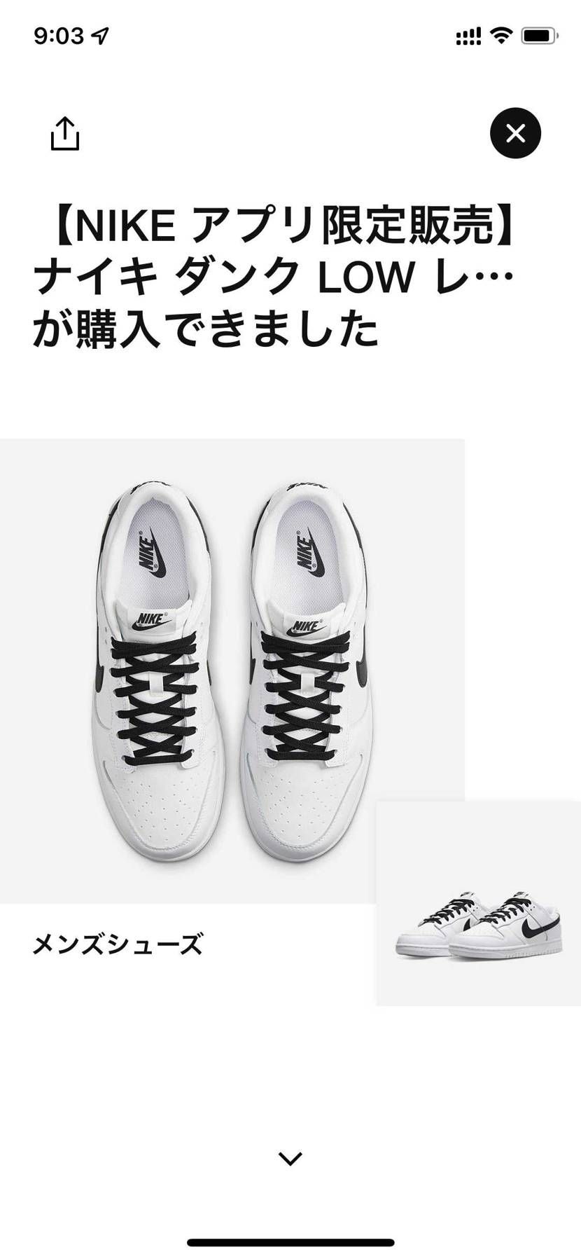 もうダンクはお腹いっぱいだよぉ
と思いつつも、つい…
comで買えた時に
