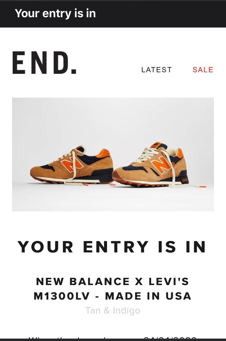 new balance1300✖️Levi’sコラボスニーカ