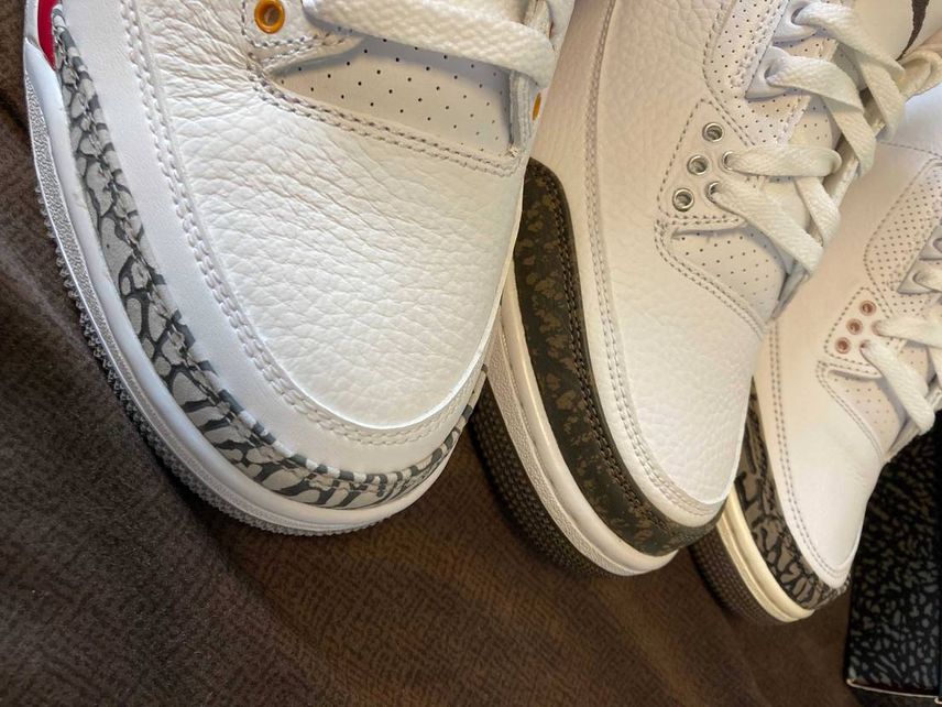 今日初めて気づいたんですが、AJ3の中で2018モカだけセメントの部分が独特です