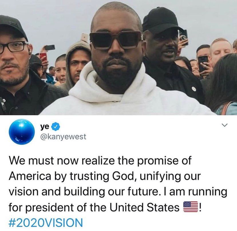 カニエさん大統領に立候補😂