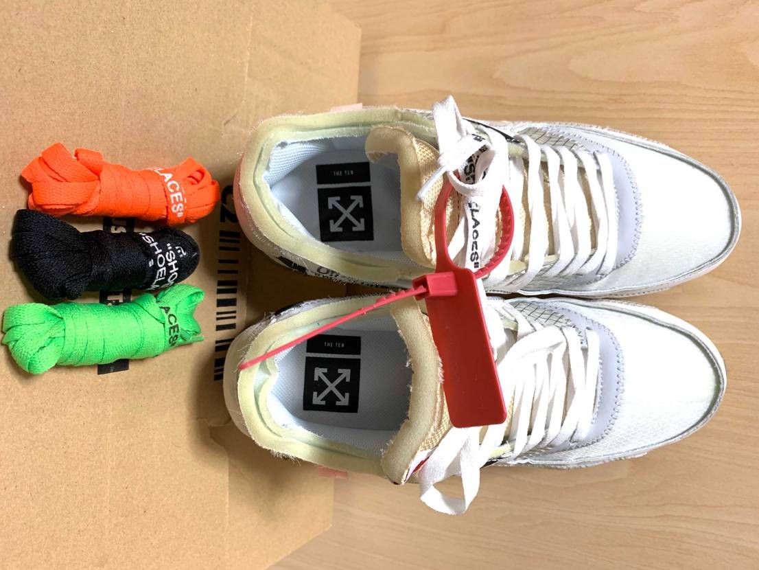 off-whiteコラボのエアマックス90をフリマアプリで買