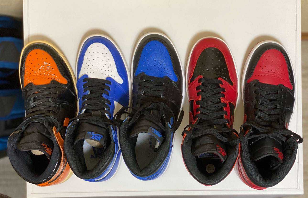 AJ1 比較画像です。 画像右から 13BRED、85バーシ