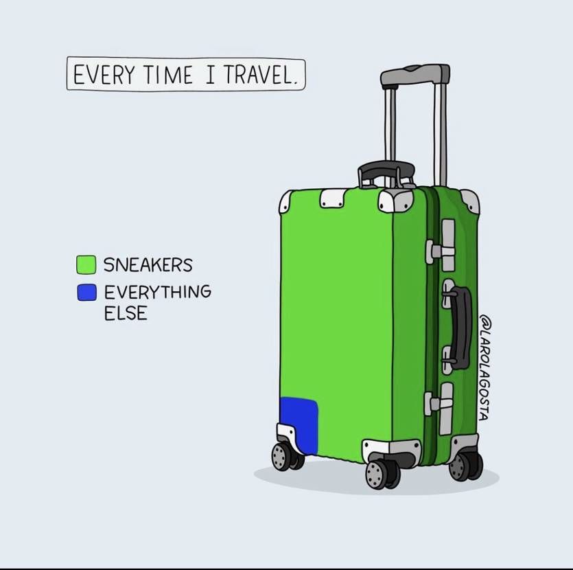 スニヲタが旅行行く時あるある

緑: スニーカー
青: その他