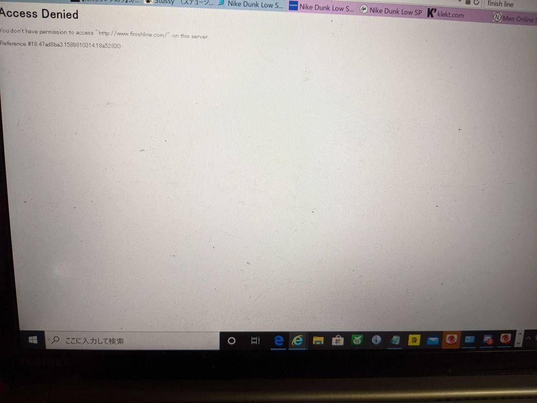 なぜがfinish lineのサイトに垢バンされてるwwwwww買ったこともない