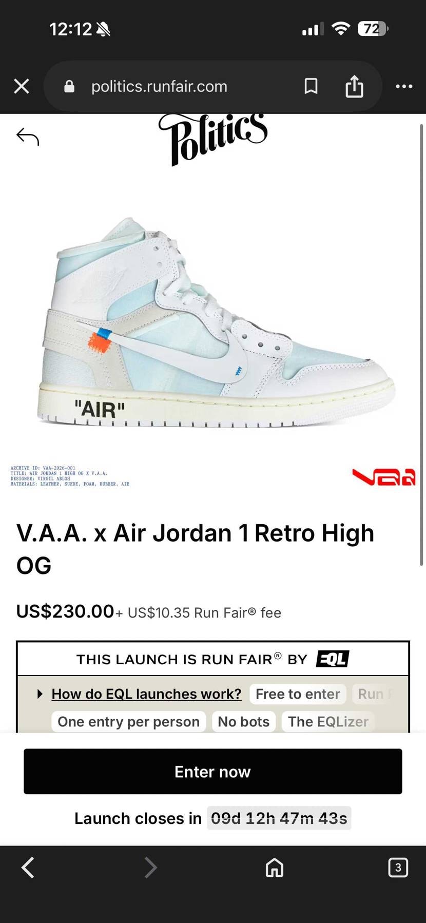 このPoliticsの方でも抽選来てるんですけど😅
発売日4月3日午前1時にな