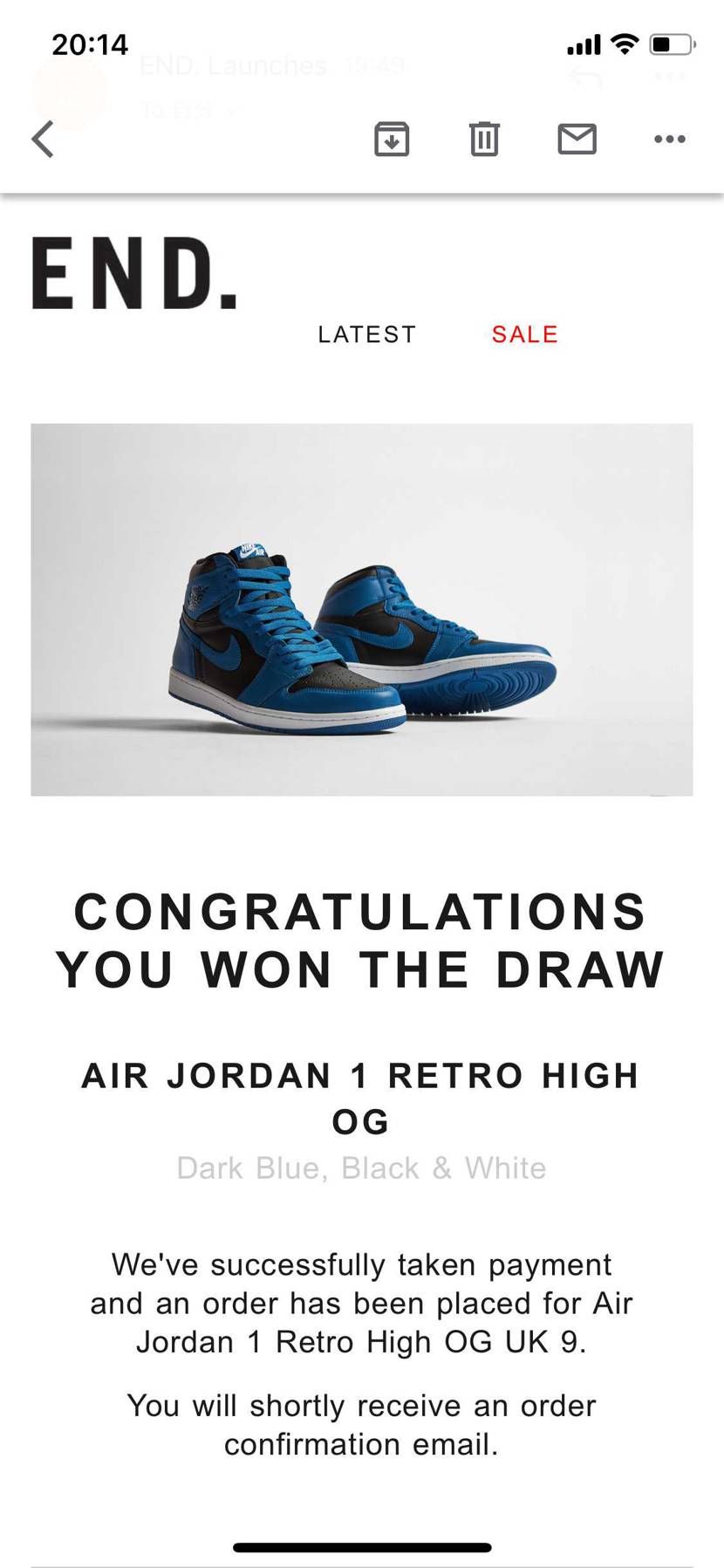 AJ1 "ダークマリーナブルー" ENDで初当選㊗️