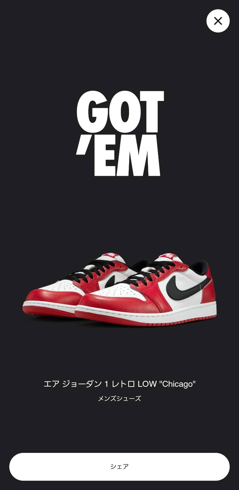 初めてChicago手に入れたけど、やっぱりええな。
NIKEから抽選で勝ち取