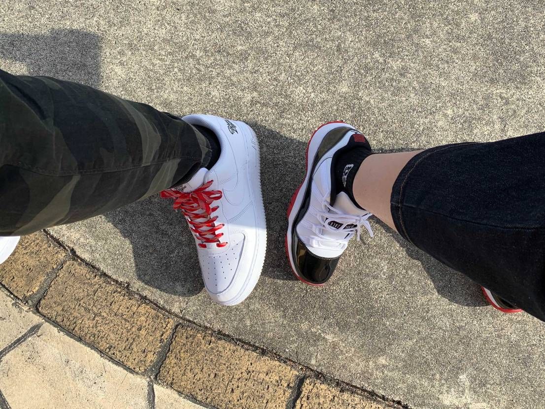 ドリューリーグのエアフォース1とジョーダン11LOWで出発です！