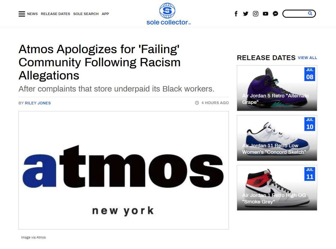 日本で話題になってないようですが、BLM絡みでAtmos NYが炎上してます。。