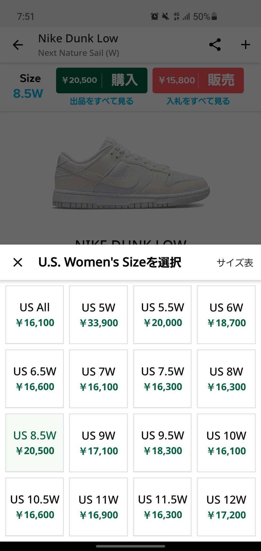 StockXと取引価格離れすぎ!
