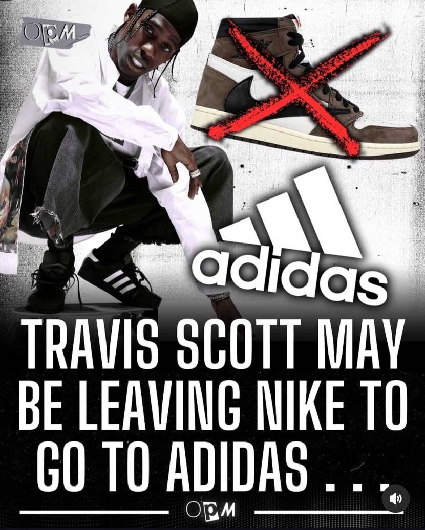 Travisが Nikeをやめてadidasに、これはガチな