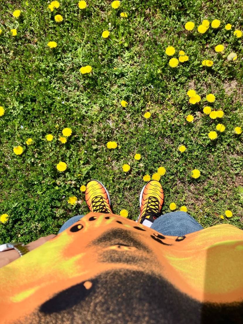 お散歩すると縁石に乗るのと良い感じの棒を拾うのは男たるものマ