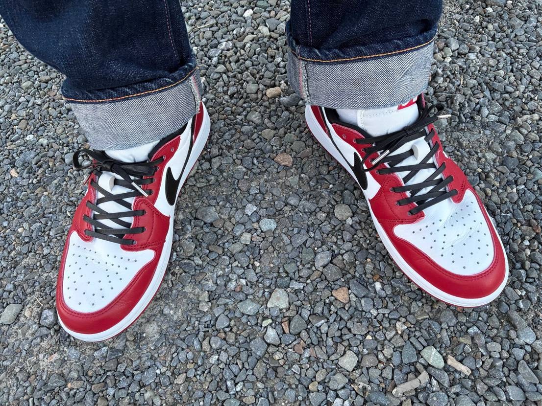 エアジョーダン1 LOW OG シカゴおろしました。ワックスシューレースに替えヒ