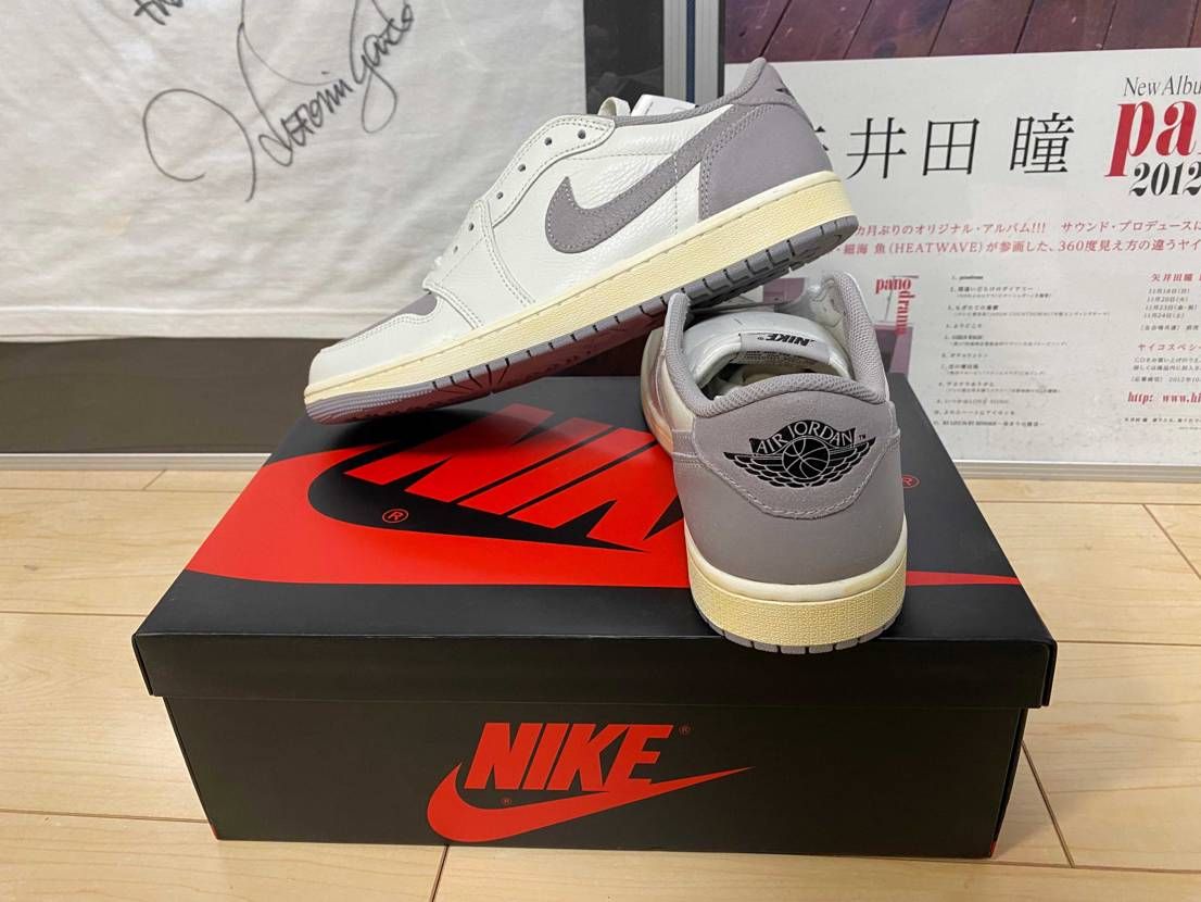NIKEのバーゲンで買ったAJ1ローOG"アトモスフィアグレー"が到着しました�