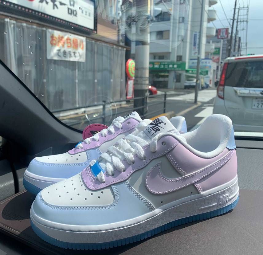 青➕ピンク➕紫=めっちゃ可愛い💕#AirForce1