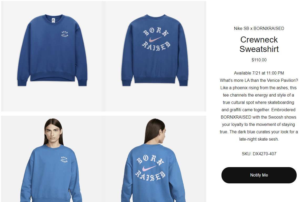 US SNKRSに載ってるのこのクルーネックだけ🤔
Tシャツどこ行った？？🤔