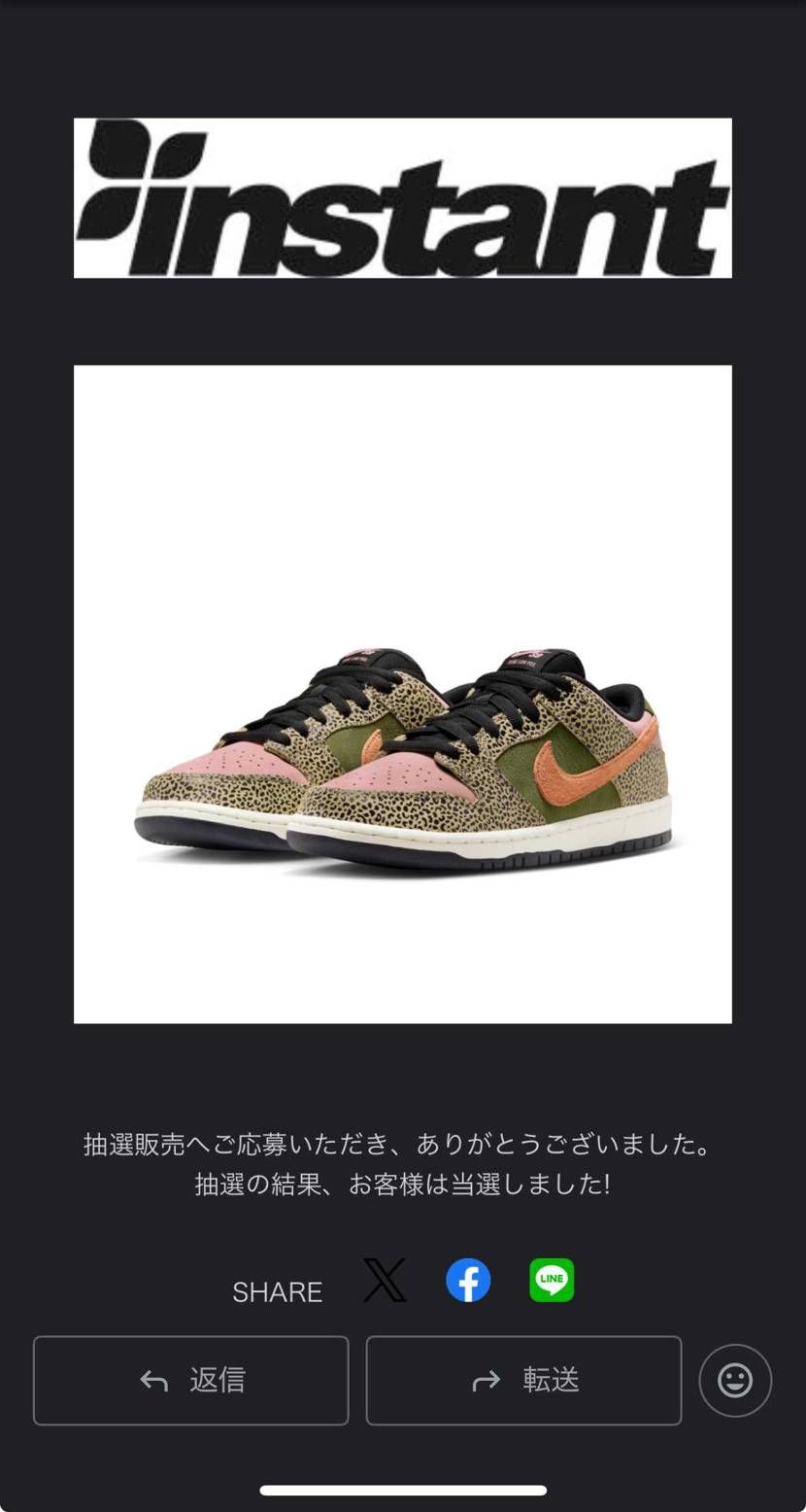 instantのみの応募でGOT’EM😆
最近アトモスとinstantしか売っ