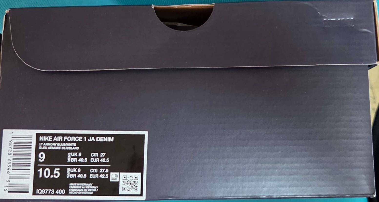 届いた。
Air Force 1 JA DENIM

