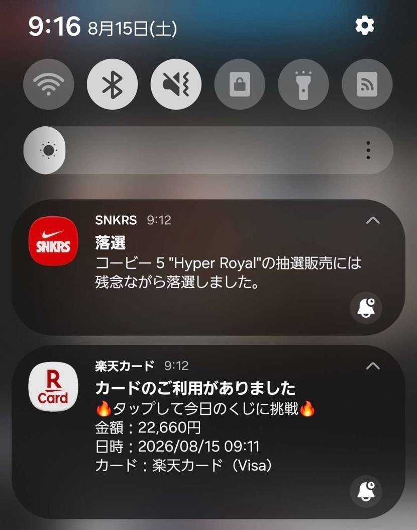 SNKRSハズレてUndefeated当たり。
まさか当たるとは。
しっかり