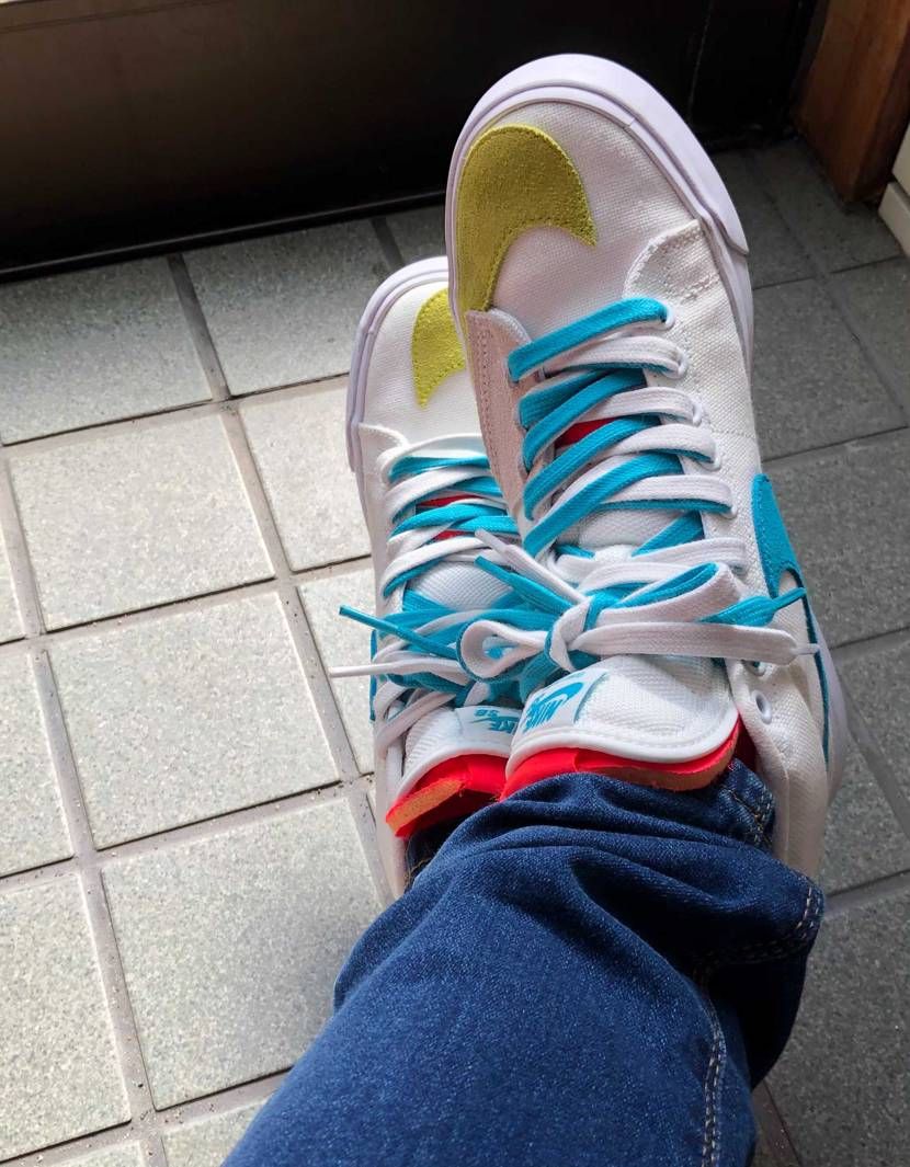 夏用に買ったブレーザーだけどコロナ自粛で出番がなかったから久々に今日履いてみた😁