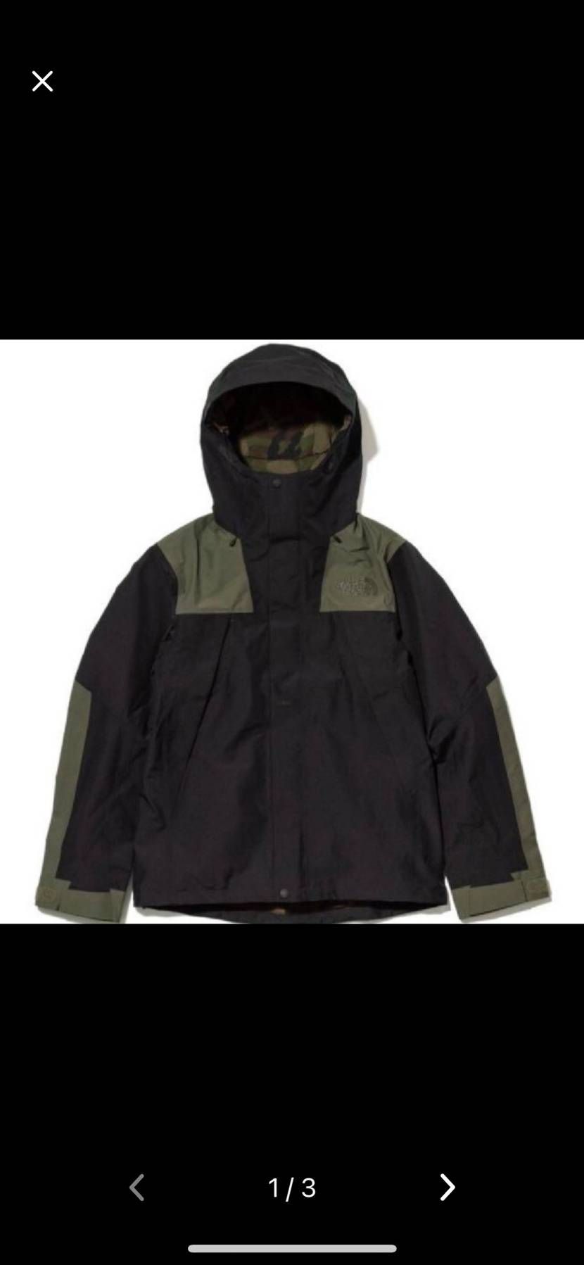 ノースフェイス マウンテンジャケット 限定 NP12032R ブラック×カーキ