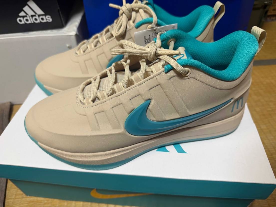 NIKEで買えた奴が到着。小さいって言われてたからビビったけどマイサイで履けて一
