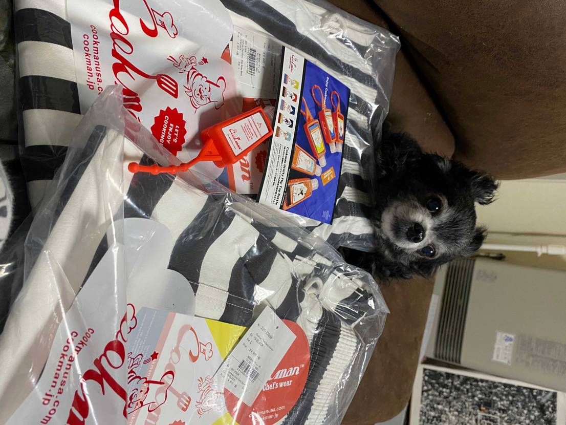 クックマン購入。
流行りのペイズリー柄ではなく、囚人柄ブームやっ‼️

ダ