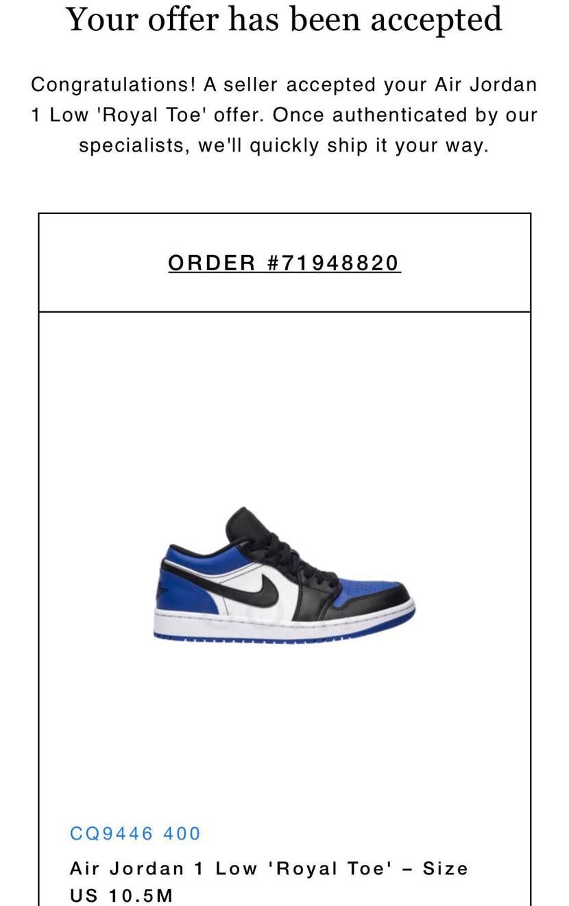 jordan1 LOWとmidにハマり出したらやばいな…
オファー成立した時に