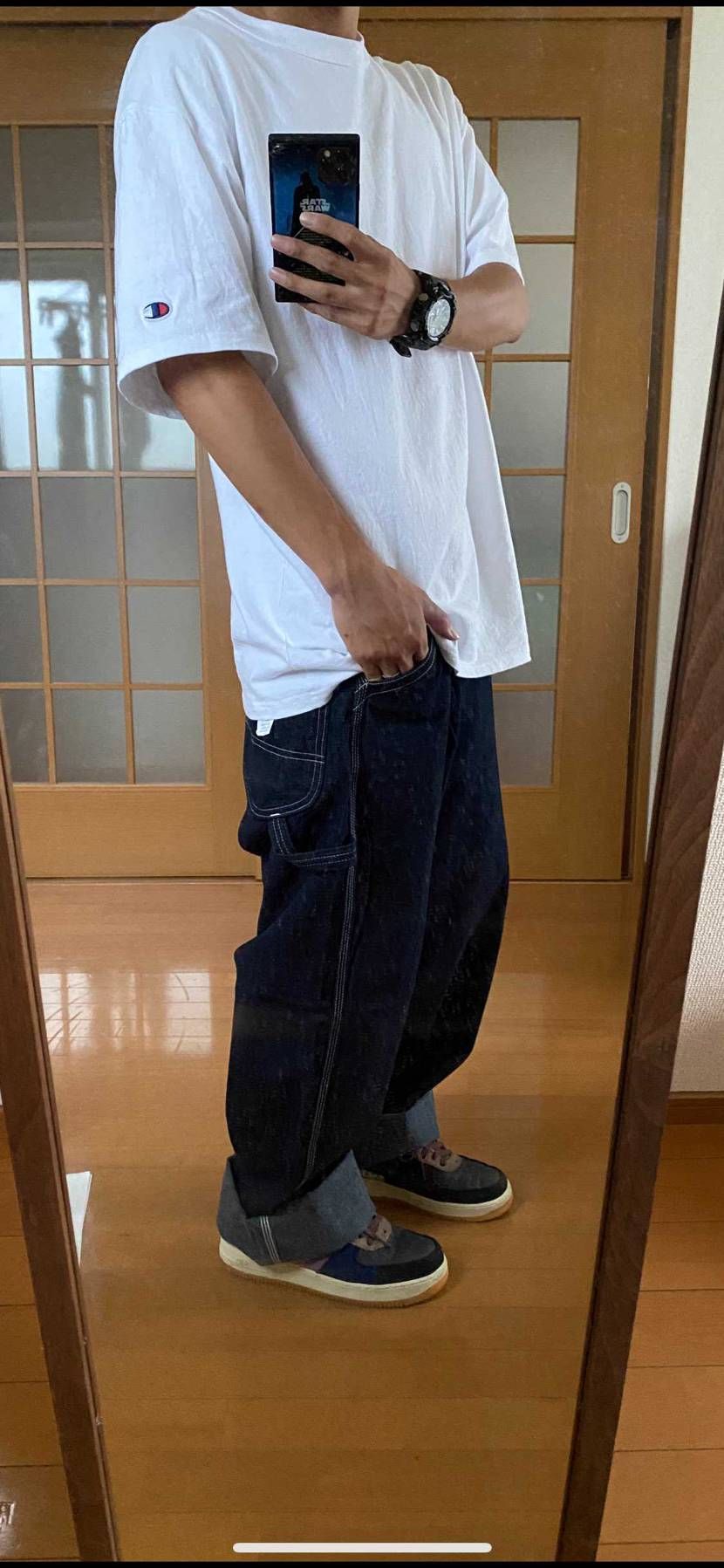 新しいパンツトラビスとの相性バッチリ