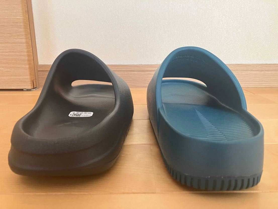 【サンダルレポ】
カームとスライドを履き比べました。サイズ
