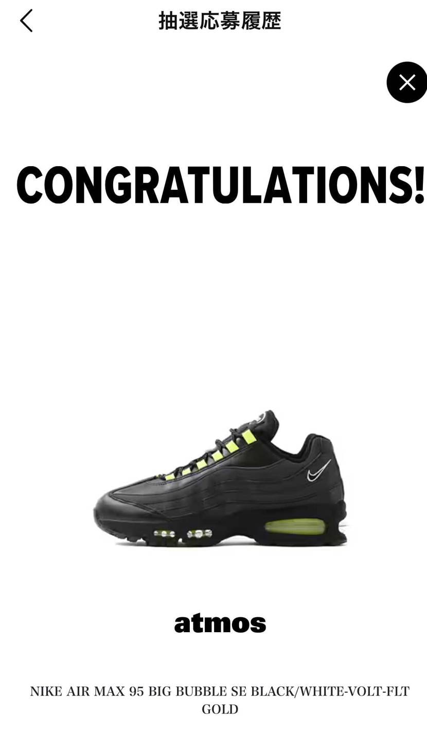 今年イチ奮発した日
Air Max95当選からの、
Su