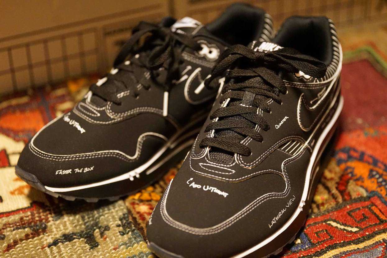 やったー!NIKE AIR MAX 1 TINKER SCHEMATIC BLA