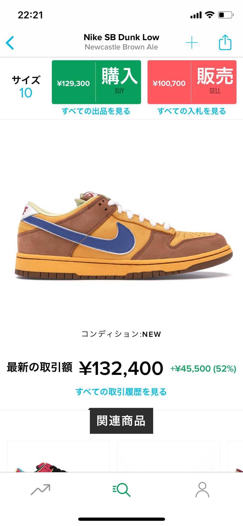 今sbdunkのNewcastle トラビスがこれ履いてるおかげでプレ値高騰して