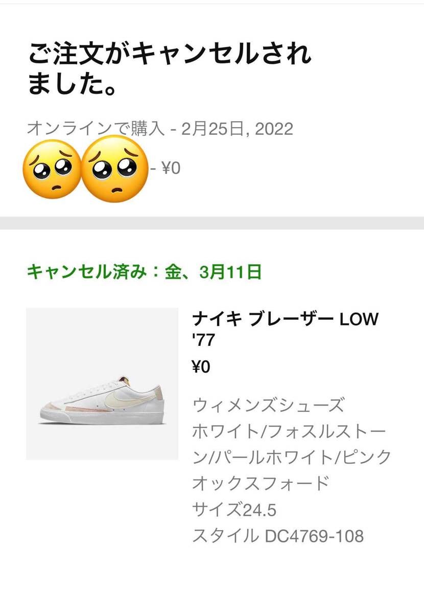 先日のNIKEメンバーズデイで色々購入したうちの一つ、ブレーザーlowがサイレン