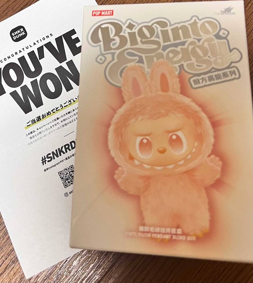 原宿店でやってたイベントのくじで当たったラブブ。
#ラブブ