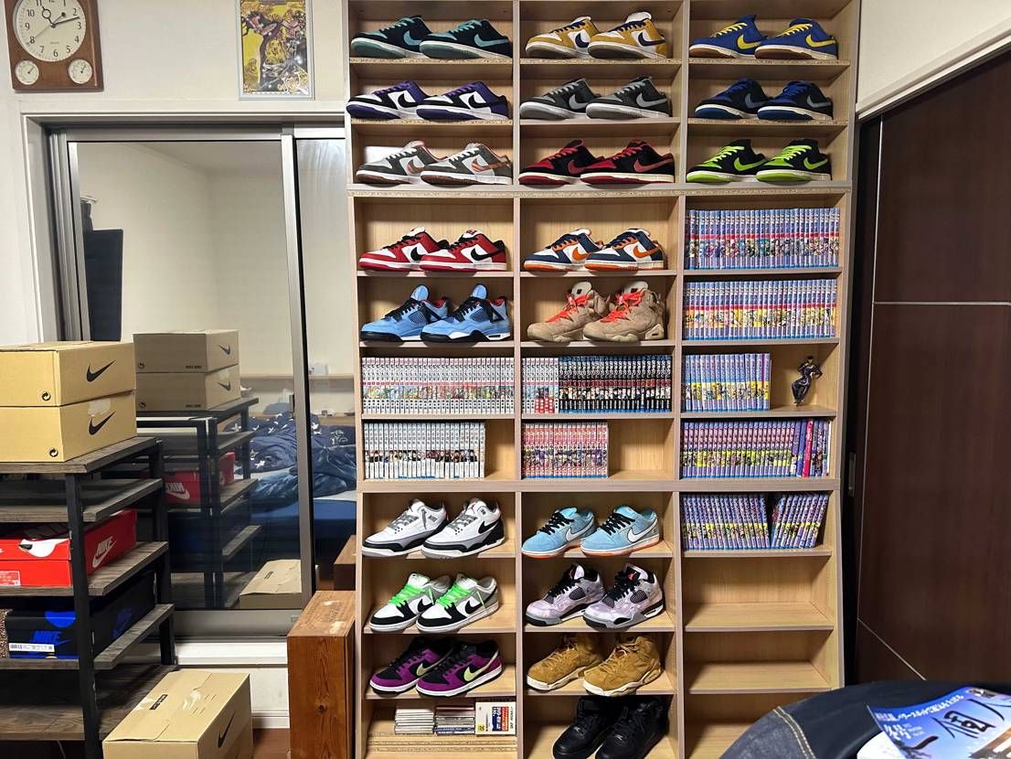 スニーカーの場所を追いやられ
自分の部屋に持ってきたものの
置き場所が無いの