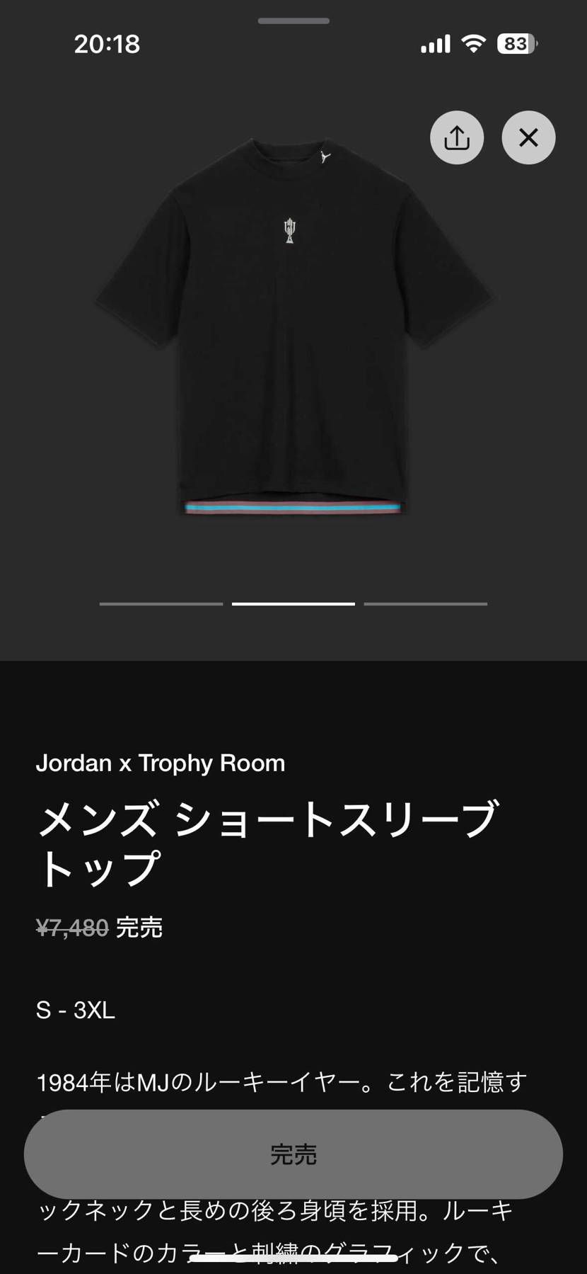トロフィールームのブラックT購入された方いらっしゃったら共有したいんですが、見本