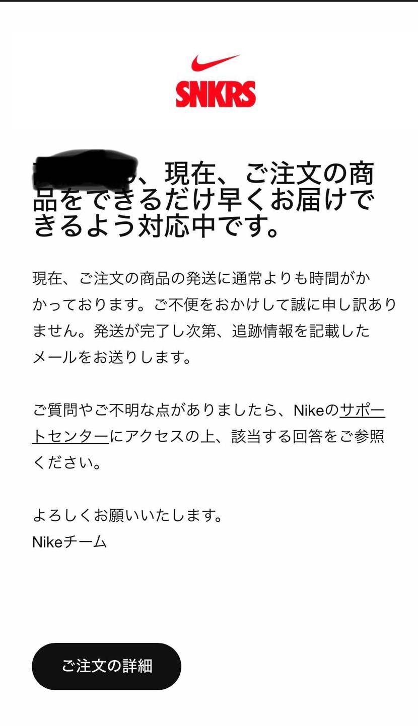 昨日のアママaj3の🐿️分でナイキから遅れが生じてるとメールがきました…これはキ